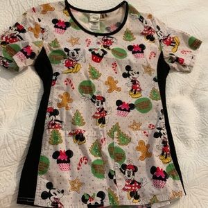 Disney Christmas Scrub Top